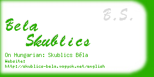 bela skublics business card